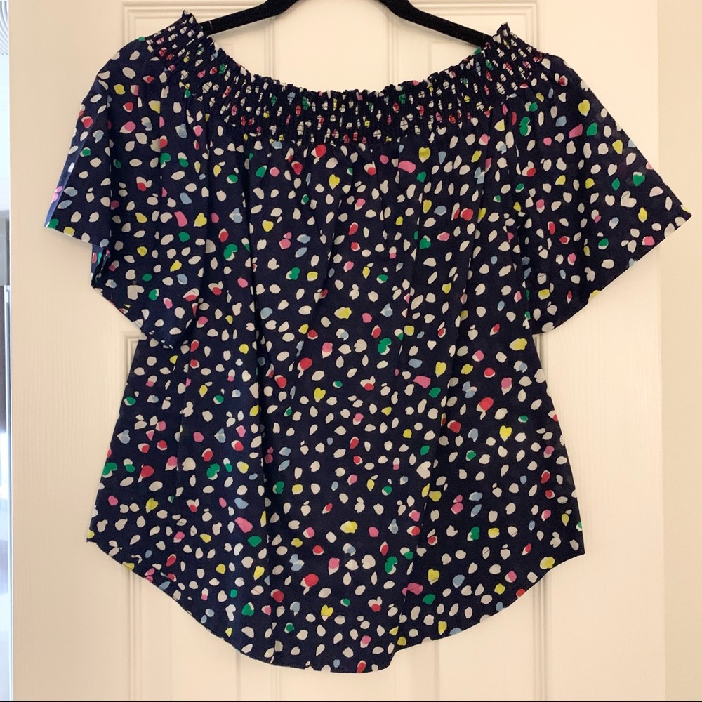 JCREW women’s off the should shirt, size 4, EUC